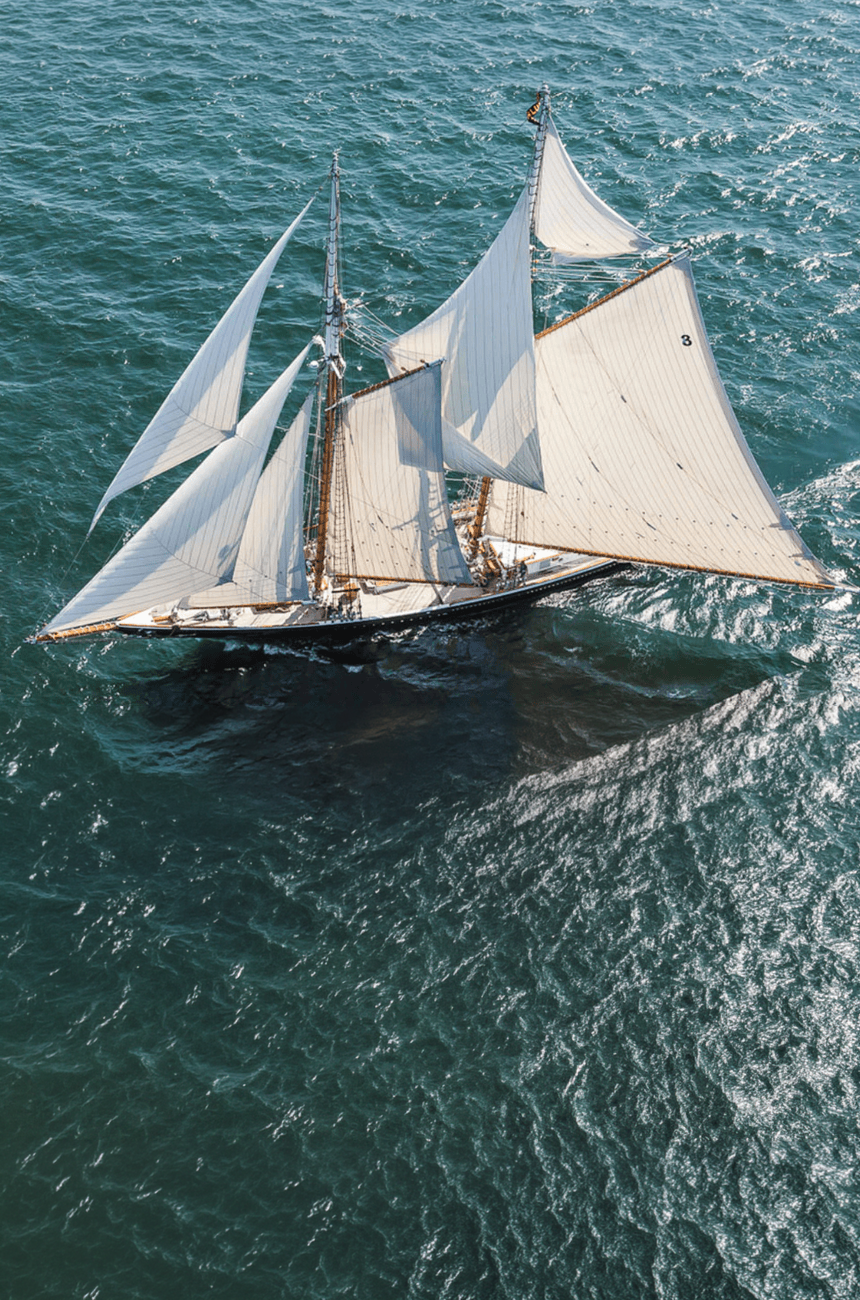 COLUMBIA 43m Eastern Shipbuilding sailing schooner under sail
