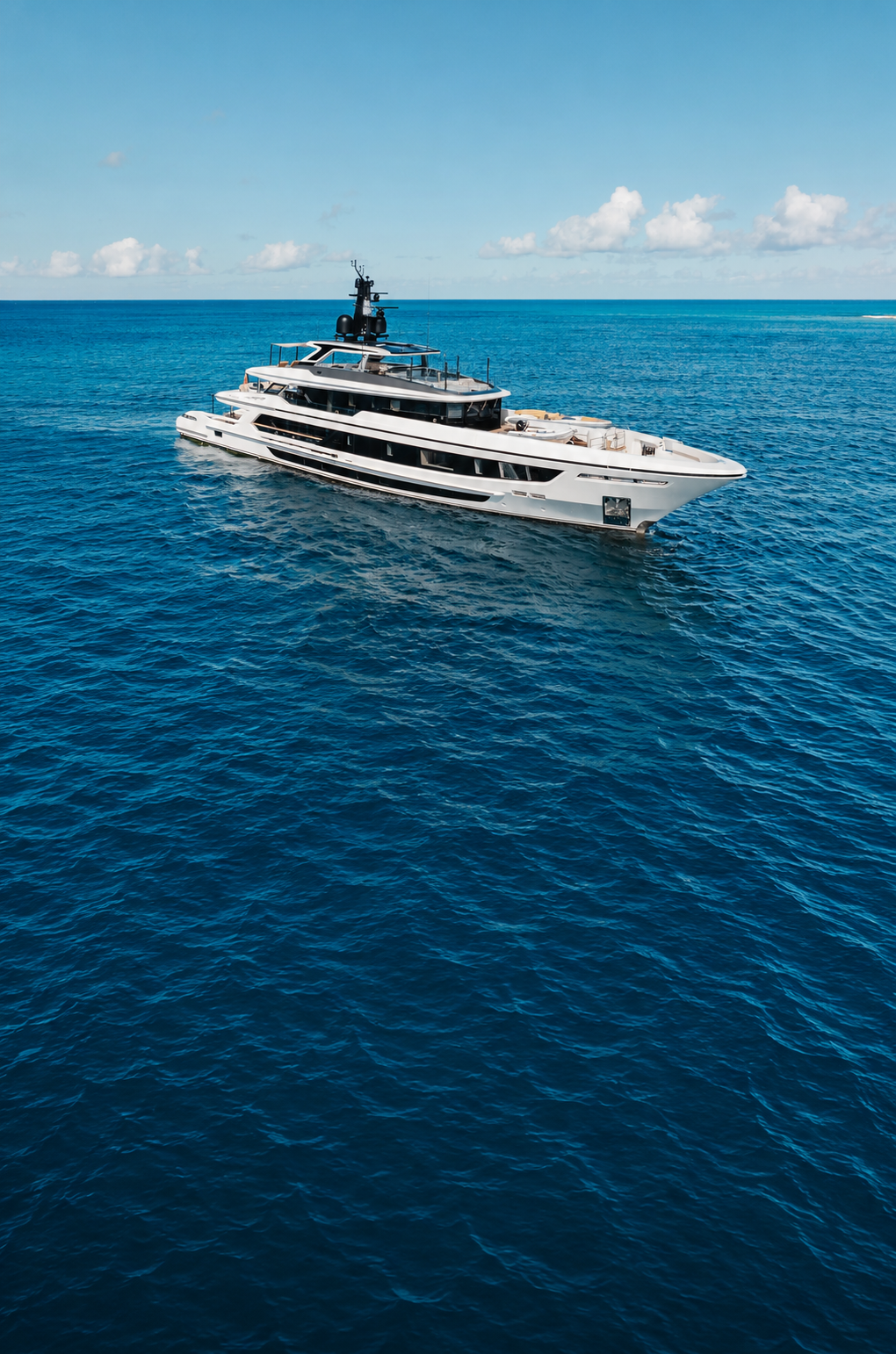 DAYBREAK 52m Baglietto T52 superyacht aerial view for sale
