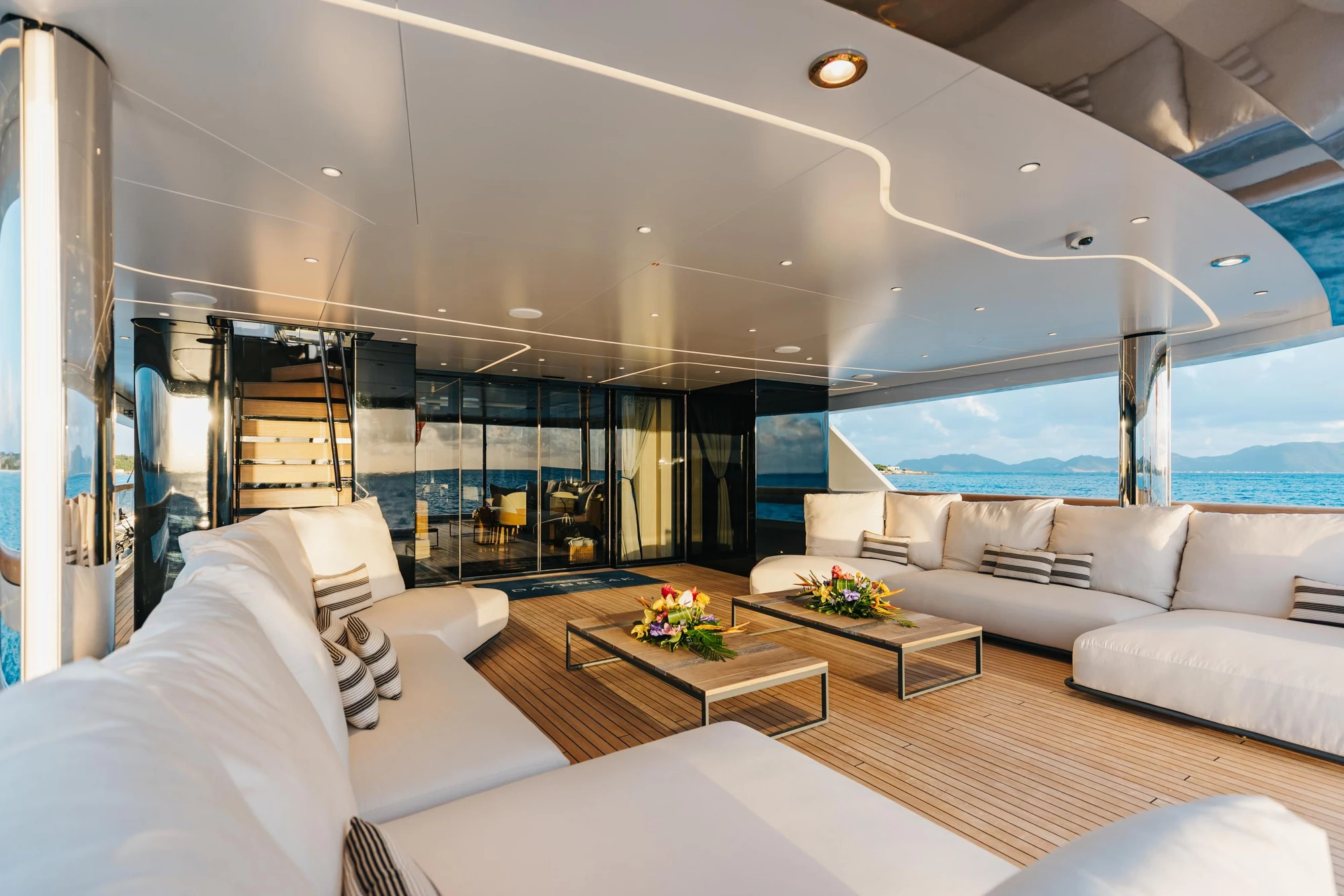 DAYBREAK aft deck alfresco dining and entertainment area
