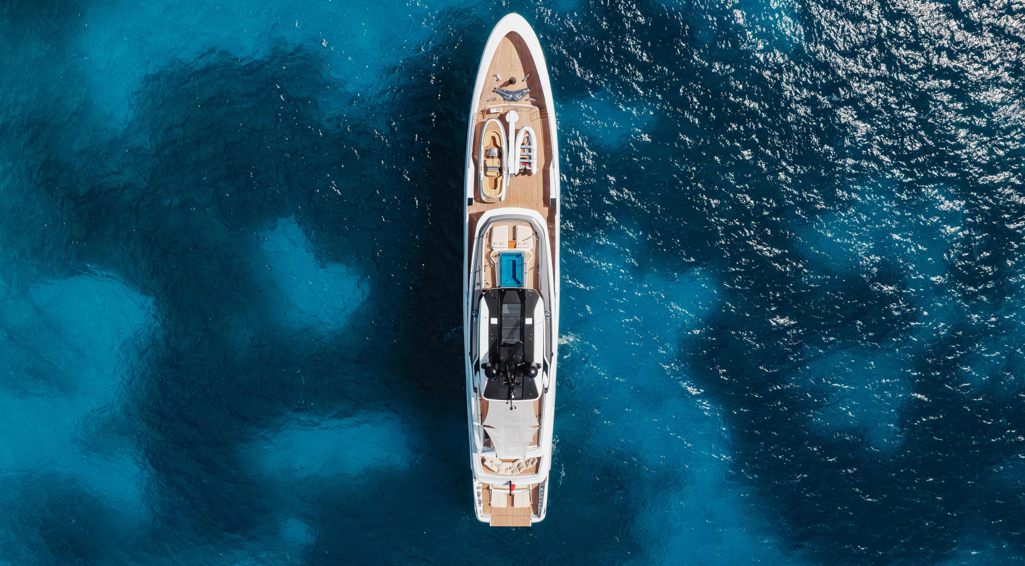 DAYBREAK aerial eagle view showing 24m sundeck