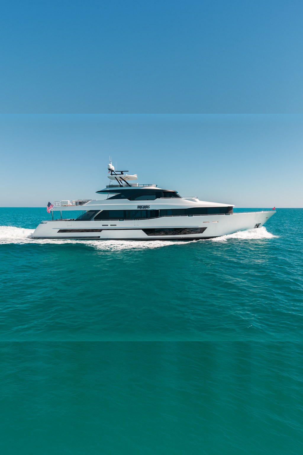 DREAMS 120' Ocean Alexander superyacht for sale, profile view underway